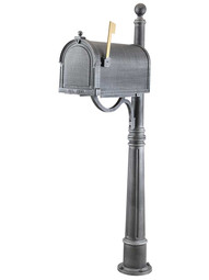 Berkshire Curbside Mailbox with Ashland Post in Swedish Silver.
